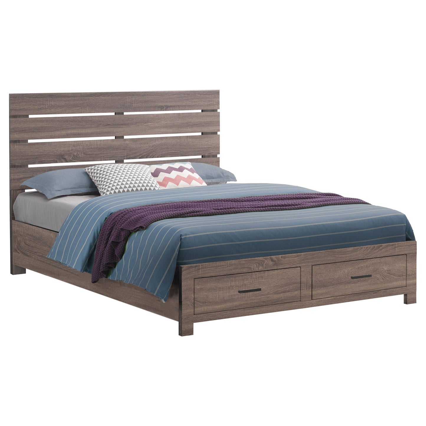 Brantford Wood Panel Bed Barrel Oak