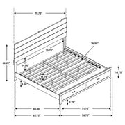 Cama con paneles de madera Brantford de roble barril