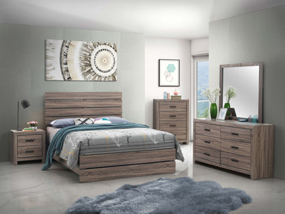 Brantford Wood Panel Bed Barrel Oak