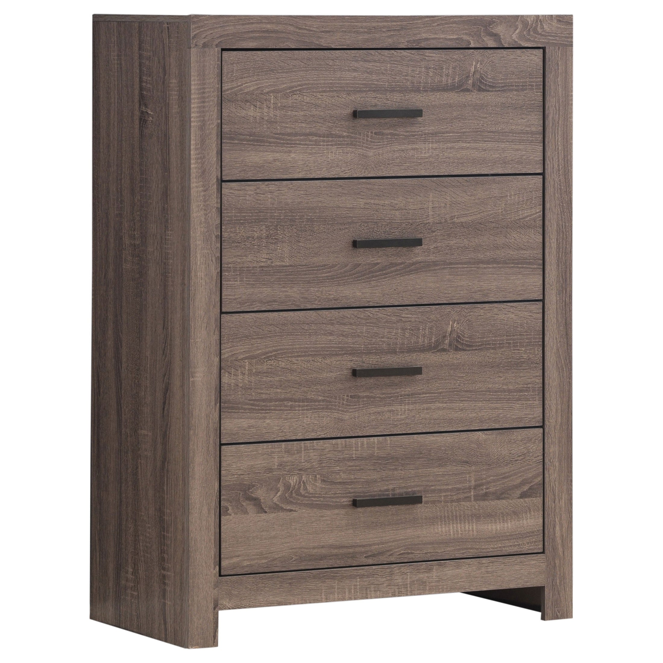 Cómoda de dormitorio Brantford de 4 cajones en roble barril