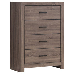 Cómoda de dormitorio Brantford de 4 cajones en roble barril