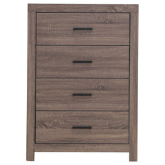 Cómoda de dormitorio Brantford de 4 cajones en roble barril
