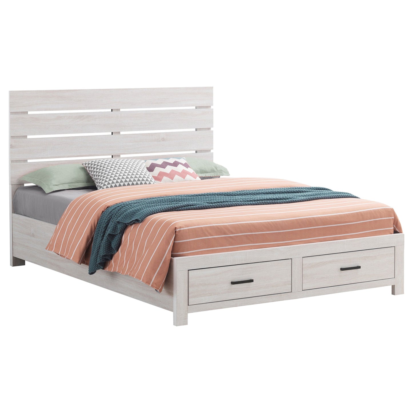 Brantford Wood Panel Bed Barrel Oak