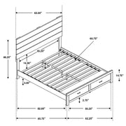 Cama con paneles de madera Brantford de roble barril