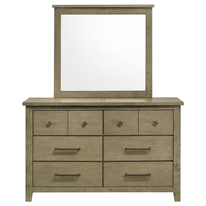 Hazlewood 6-drawer Bedroom Dresser with Mirror Vineyard Oak