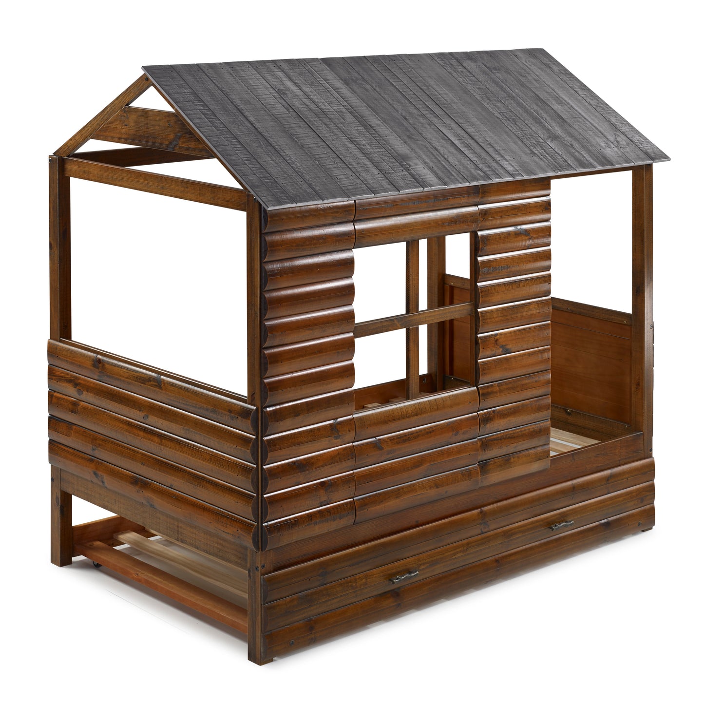 Log Cabin Low Loft with Trundle