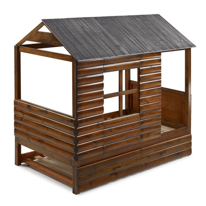 Log Cabin Low Loft with Trundle