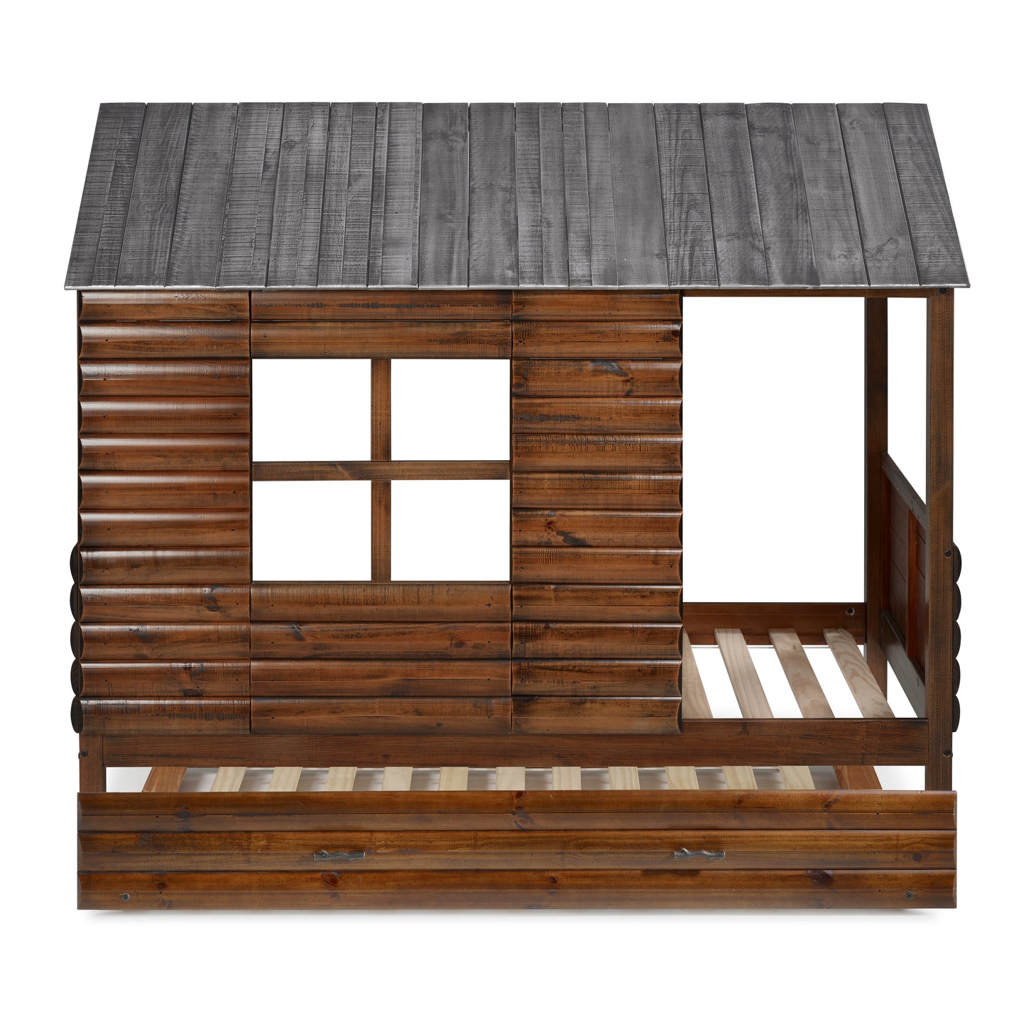 Log Cabin Low Loft with Trundle