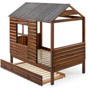 Log Cabin Low Loft with Trundle