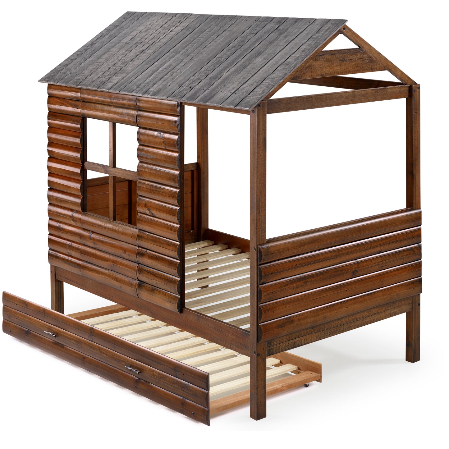 Log Cabin Low Loft with Trundle