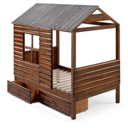 Log Cabin Low Loft with Dual Underbed Drawers