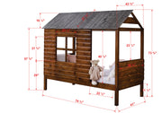 Log Cabin Low Loft Bed