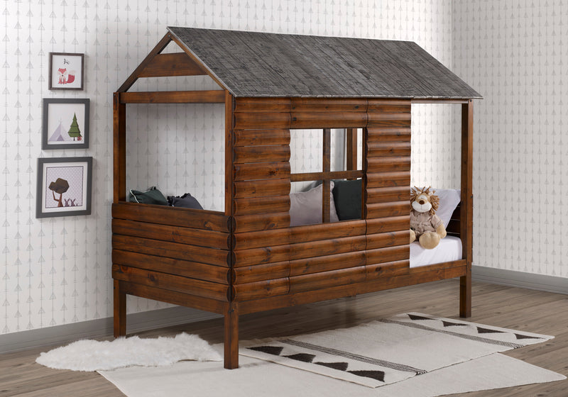 Log Cabin Low Loft Bed