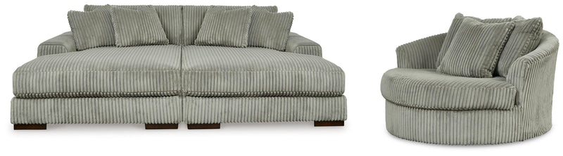 Lindyn Super Chaise with Oversized Swivel Chair