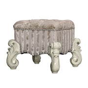 Versailles Vanity Stool - Ivory Fabric & Bone White