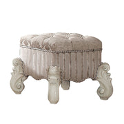 Versailles Vanity Stool - Ivory Fabric & Bone White