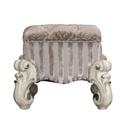 Versailles Vanity Stool - Ivory Fabric & Bone White