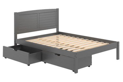 Louver Bed with Dual Underbed Drawers