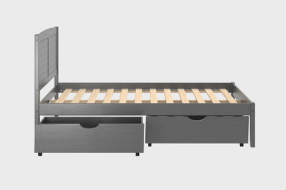 Louver Bed with Dual Underbed Drawers