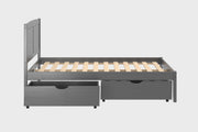 Louver Bed with Dual Underbed Drawers