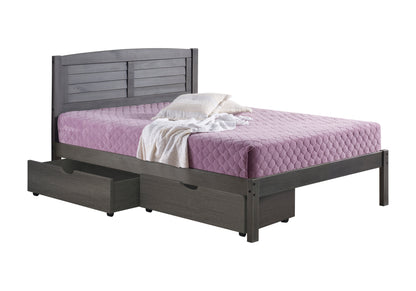 Louver Bed with Dual Underbed Drawers