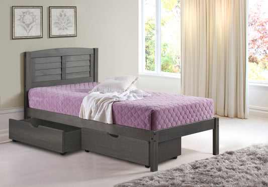 Louver Bed with Dual Underbed Drawers