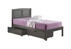 Louver Bed with Dual Underbed Drawers