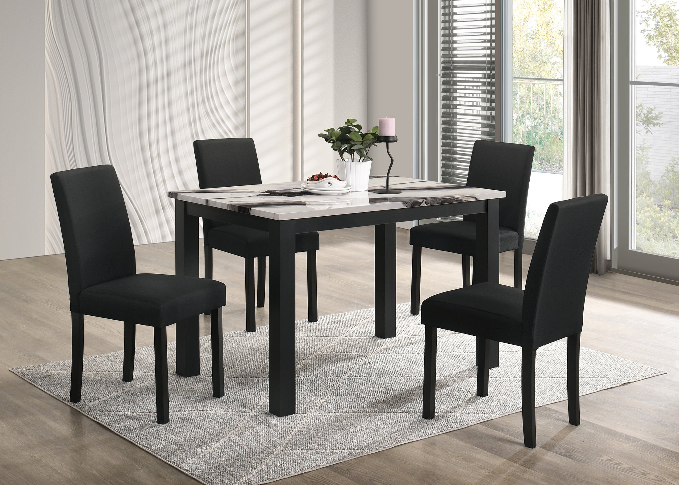 Resia Dining Table-Faux Marble