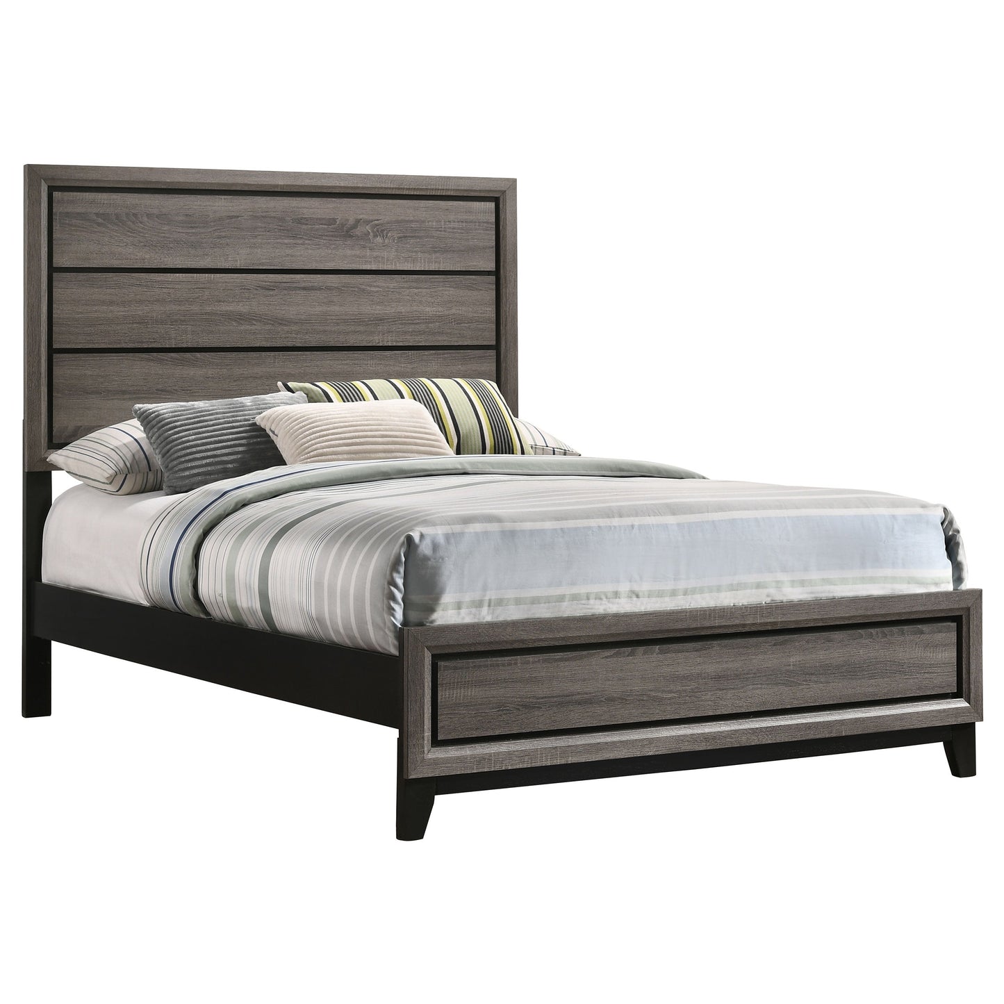 Watson Wood  Panel Bed Grey Oak