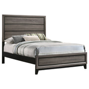 Cama con paneles de madera Watson de roble gris