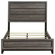 Cama con paneles de madera Watson de roble gris