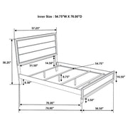 Cama con paneles de madera Watson de roble gris
