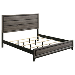 Cama con paneles de madera Watson de roble gris