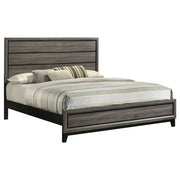 Cama con paneles de madera Watson de roble gris