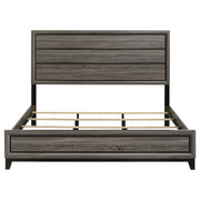 Cama con paneles de madera Watson de roble gris