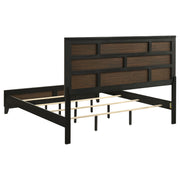 Cama con paneles de madera Watson de roble gris