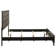 Cama con paneles de madera Watson de roble gris