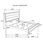 Cama con paneles de madera Watson de roble gris