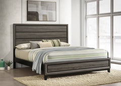 Cama con paneles de madera Watson de roble gris