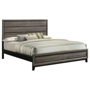 Cama con paneles de madera Watson de roble gris