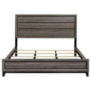 Cama con paneles de madera Watson de roble gris