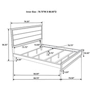 Cama con paneles de madera Watson de roble gris