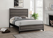 Cama con paneles de madera Watson de roble gris
