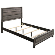 Cama con paneles de madera Watson de roble gris