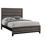 Cama con paneles de madera Watson de roble gris