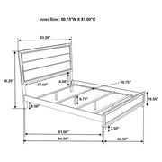 Cama con paneles de madera Watson de roble gris