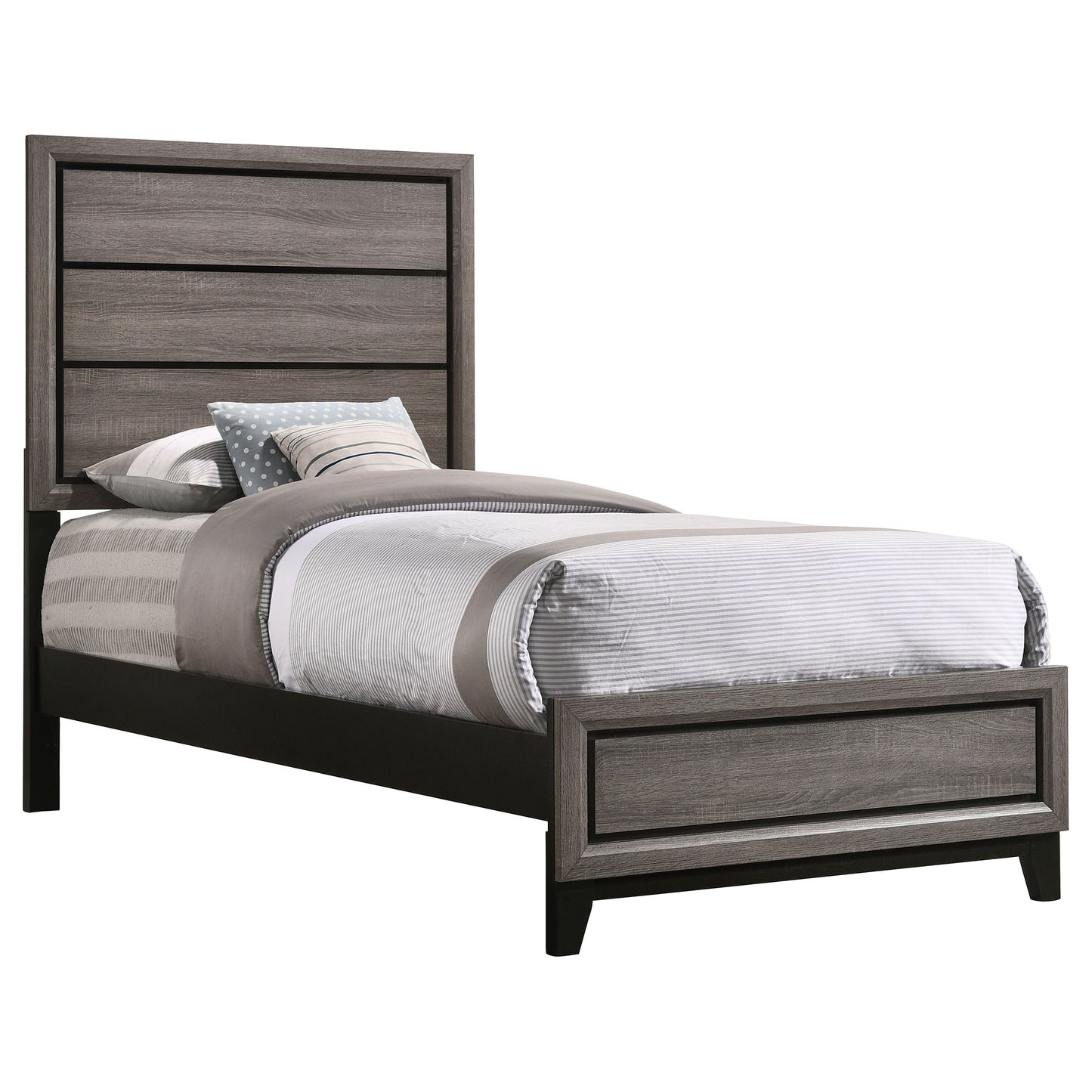 Watson Wood  Panel Bed Grey Oak