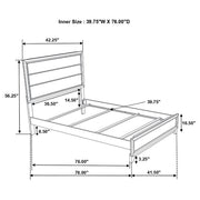 Cama con paneles de madera Watson de roble gris