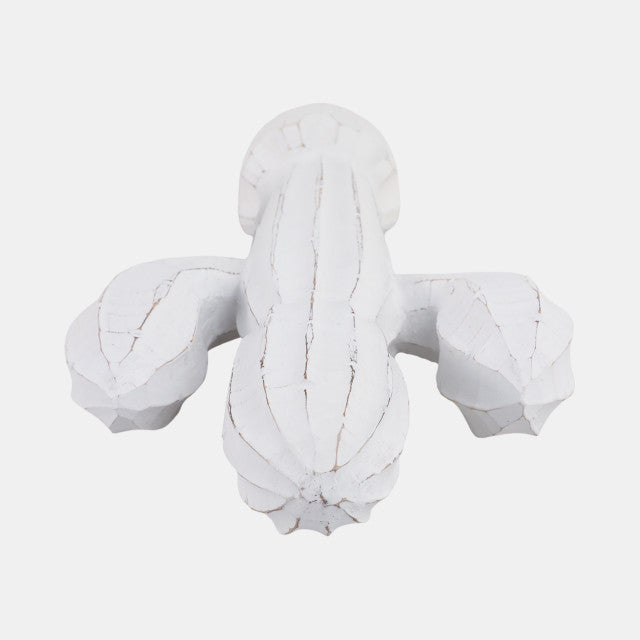 18" Wooden Cactus Decor, Wht