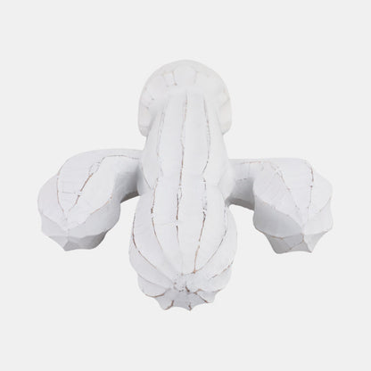 18" Wooden Cactus Decor, Wht